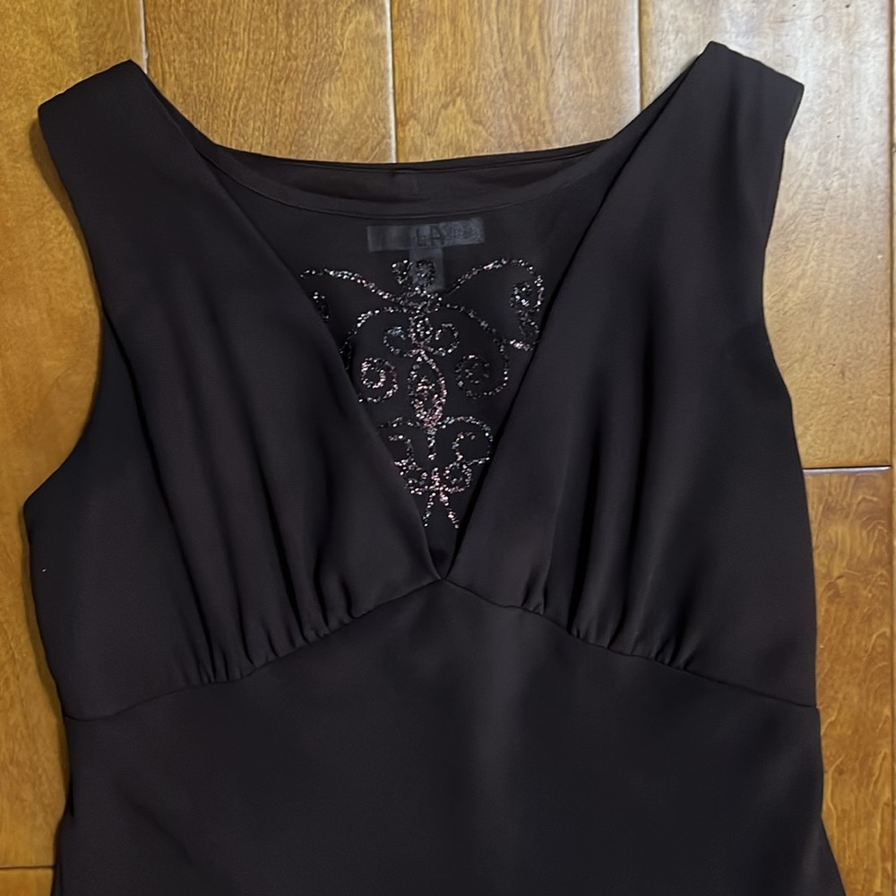 Vintage Los Angeles Gal Y2K Chocolate Brown Maxi Slip Dress Size 10 90’s Grunge - Picture 3 of 11